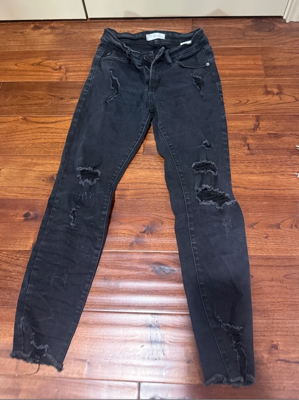 Kancan Women’s Black Ripped Skinny Jeans - Stretch High-Rise